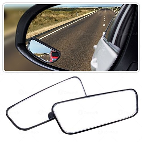 Zone Tech Blind 2 Pack Square Blind Spot Mirror - Premium Quality Square Blind Spot Mirror Sturdy Stick-On Exterior Side Mirror for All Cars Motorcycles Trucks Snowmobiles