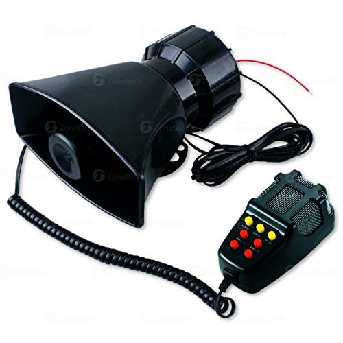 Claxon Coche 12V 400W Black Casing Speaker Loudspeaker Megaphone Electronic  Speaker Car Police Siren Ambulance Horn