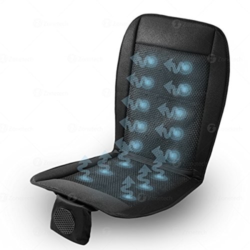Black 12V Adjustable Temperature Control Cooling Full Seat Cover