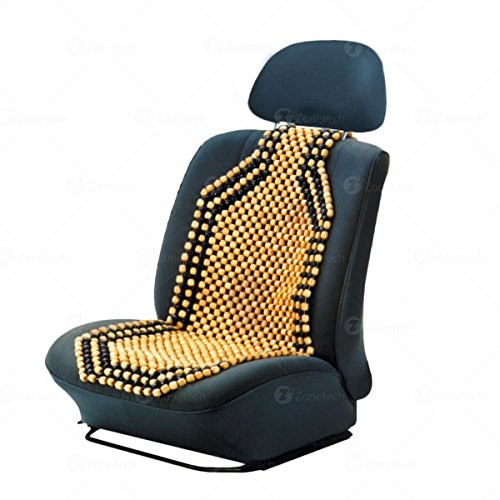 2 Tone Natural Wood Beaded Massaging Seat Cushion