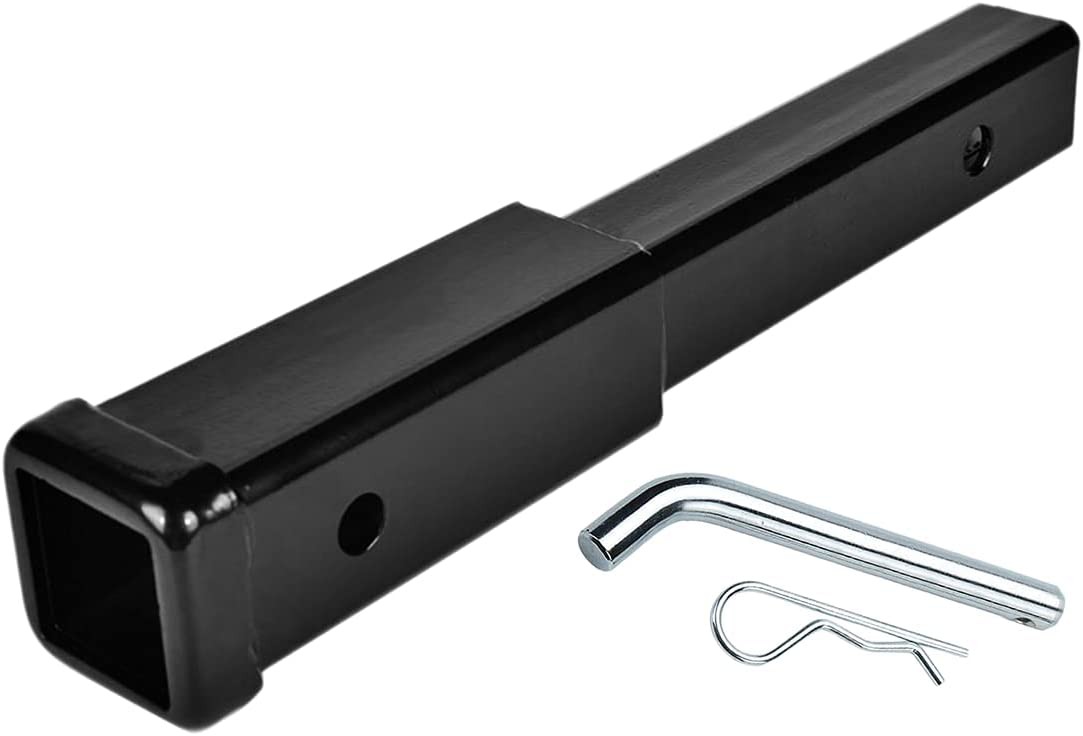 Zone Tech Trailer Hitch Receiver Tube Extender - Premium Quality Trailer Hitch Extension Receiver Tube Extenders for 2" Receiver, 7" Length, 3500 lbs with Pin & Clip