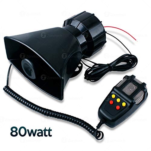 Five Tone 80W Emergency Air Horn+ PA Microphone Siren System