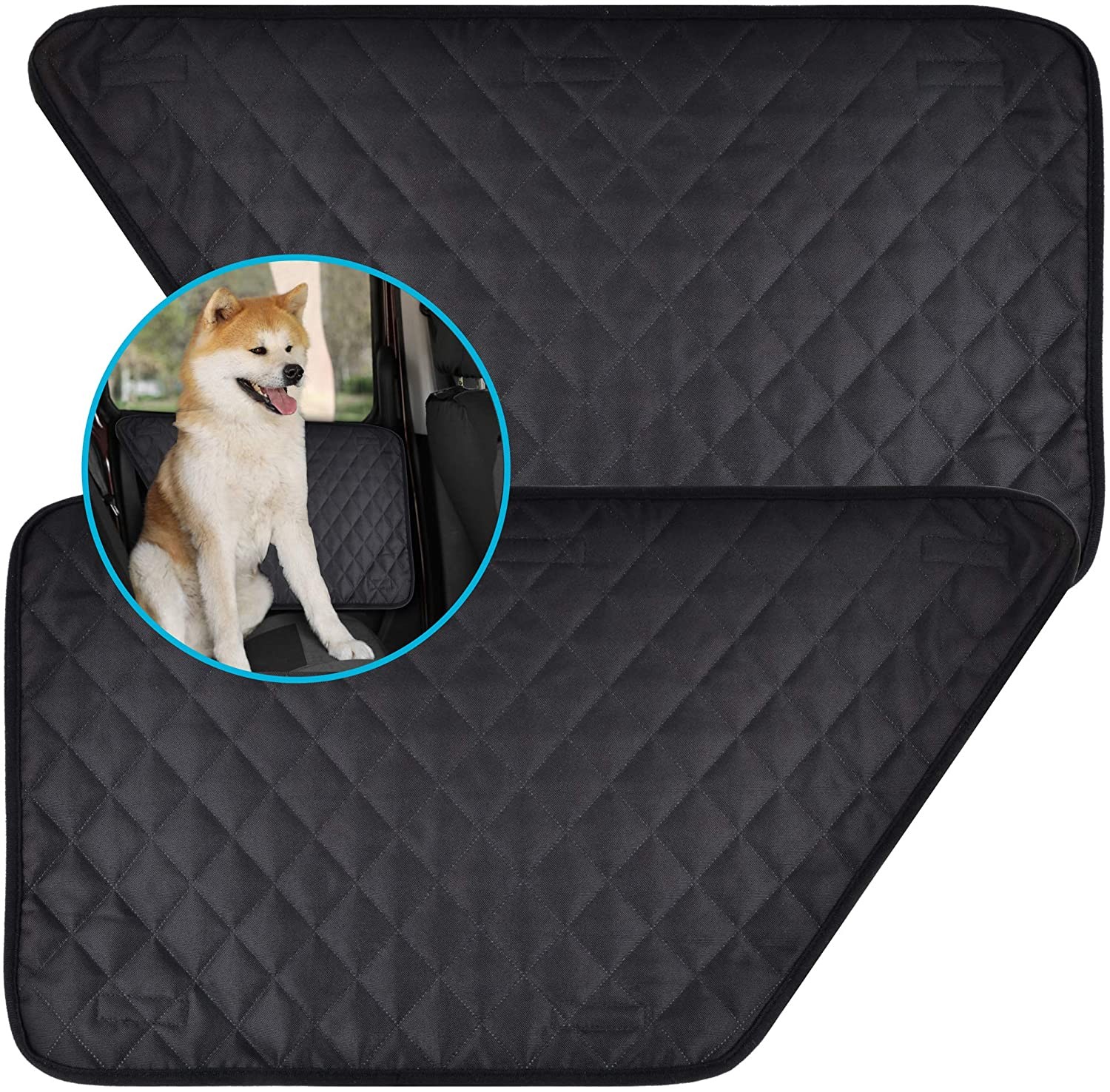 Zone Tech Car Door Pet Barrier - Black Premium Quality Heavy Duty Waterproof, Scratchproof Side Barrier Dog Pet Vehicle Interior Door Cover- Universal Size Fits Cars, Trucks & SUVs (1 Right &1 Left)