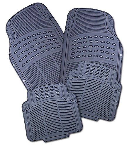 Gray All Weather Full Rubber Trimable Floor Mat- 4 Piece
