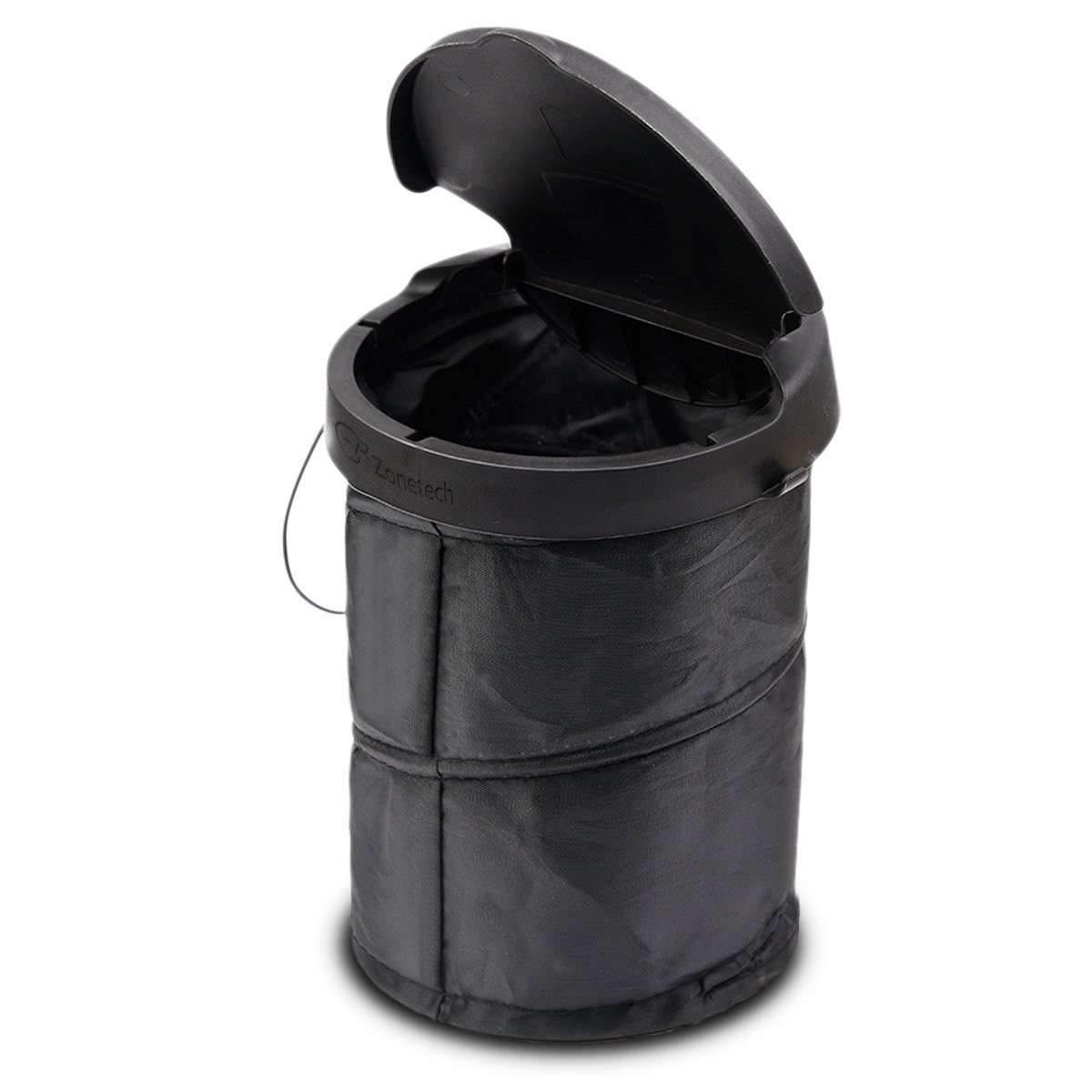 Zone Tech Universal Traveling Portable Car Trash Can - Black Collapsible Pop-up Leak Proof Trash Can