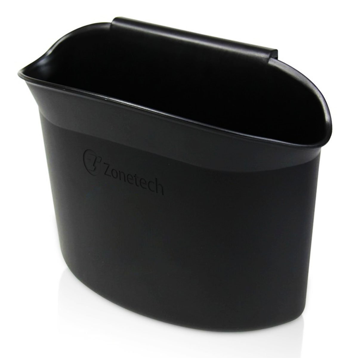Zone Tech Portable Mini Car Garbage Can – Classic Black Premium Quality Black Universal Traveling Portable Car Trash Can
