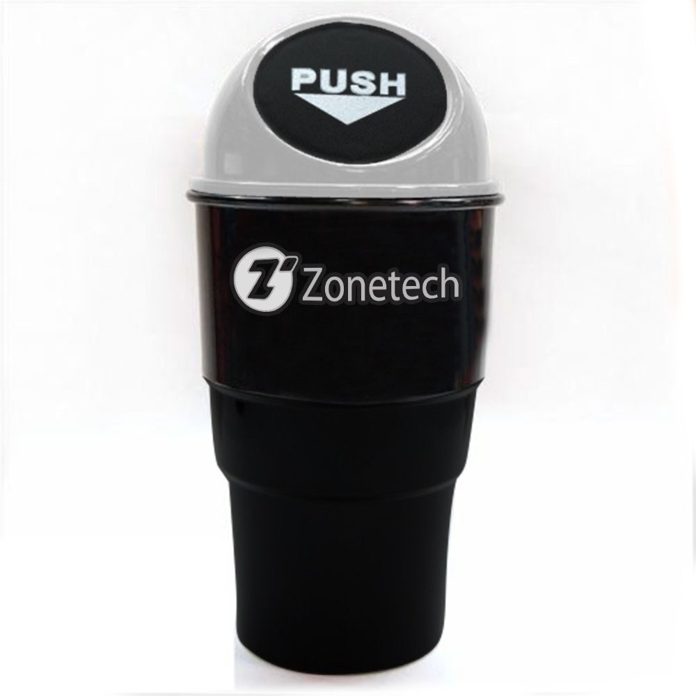 Zone Tech Portable Mini Car Garbage Can – Classic Black and Gray Premium Quality Black Universal Traveling Portable Car Trash Can► CONVENIENCE - The Zone Tech portable garbage holder is an ultra-convenient car accessory that will get rid of all your unwan