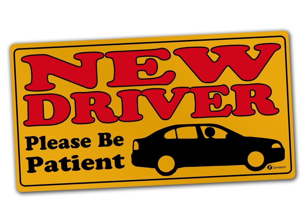 Zone Tech Vehicle Bumper Magnet – Premium Quality New Driver Please Be Patient Effective Bumper Decal Neon Yellow