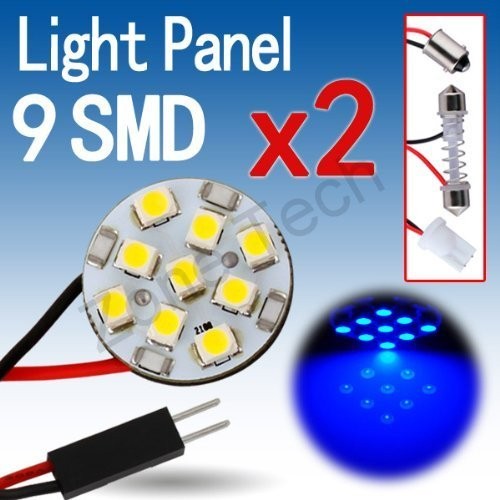 2 Super blue 12 SMD LED interior map dome light panels Xenon bulbs lamp HID #A2 