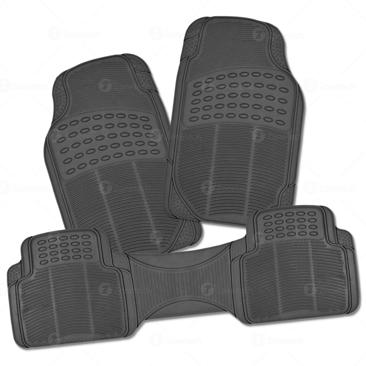Gray All Weather Full Rubber Trimable Floor Mat- 3 Piece