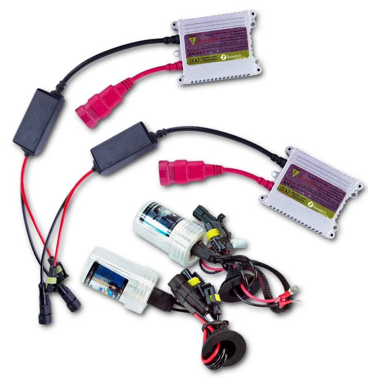 Zone Tech HID Xenon Premium Headlight Conversion Kit Slim Digital DC H3 6000K