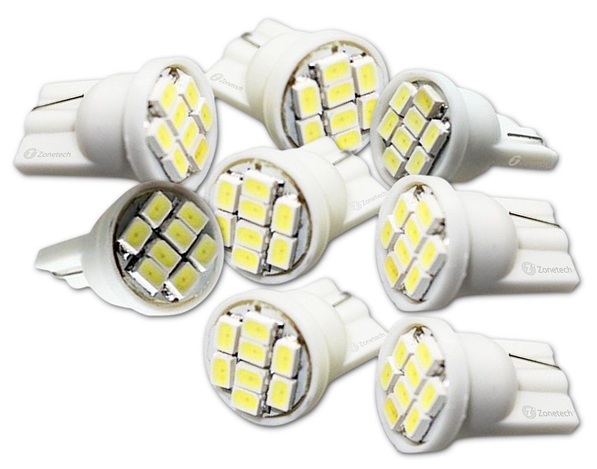 8 pcs 8-SMD T10 12V Light LED Replacement Bulbs White