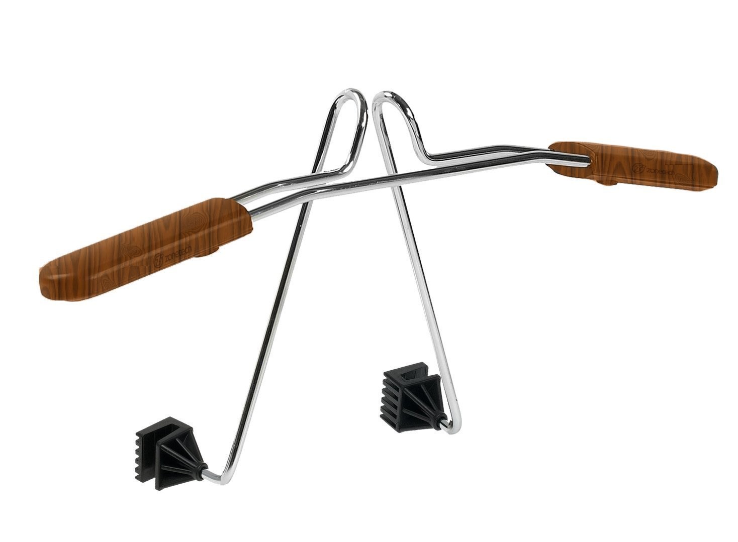 Chrome Adjustable Head Rest Hanger with Wood Grain Trim