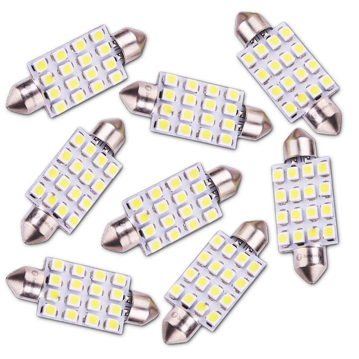 8 x 42mm Car Interior Festoon 16 LED 3528 SMD Light Bulbs Dome Lamp White