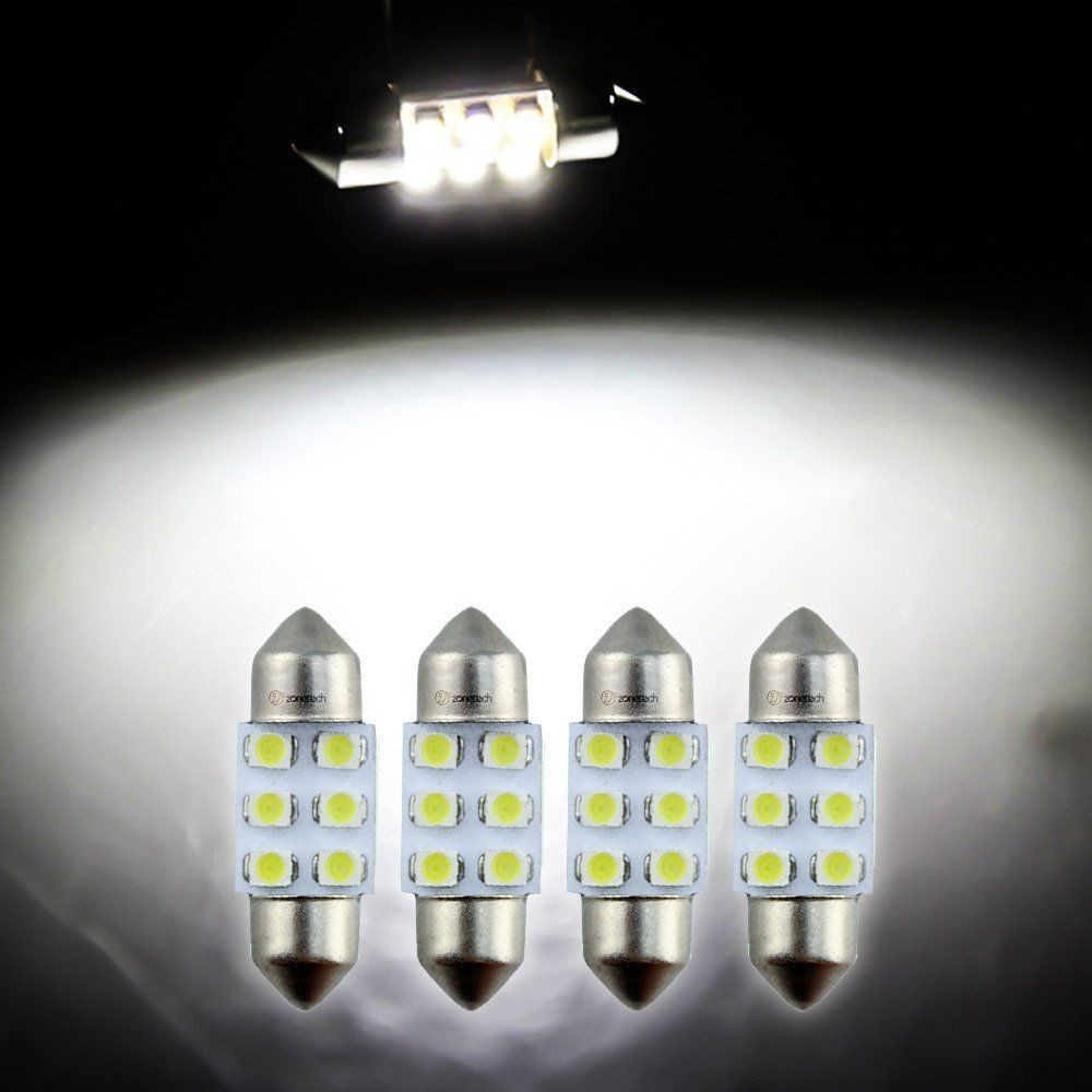 4x DE3175 31mm 1.25" 6 SMD LED Interior Dome Festoon Light Bulb Xenon White