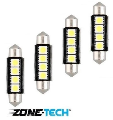 4 Pcs 6000K White 1.75" 42mm 4-SMD 12V Canbus Dome Light LED Bulbs 211 212-2 578