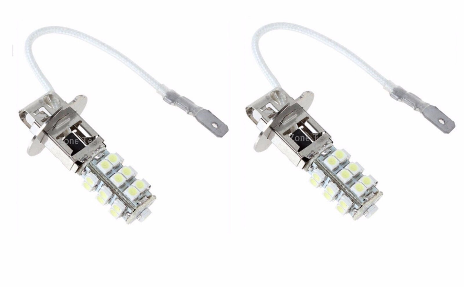 Zone Tech Pair of Super Bright H3 25 SMD LED White Long Lasting Car Fog Light