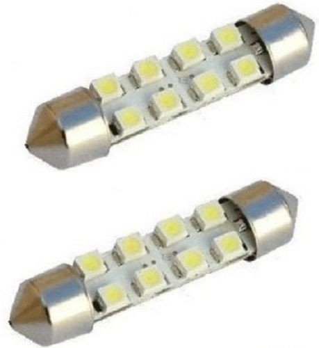 Zone Tech 2x 578 42mm 8 SMD LED Interior Dome Festoon Light Bulb Xenon White
