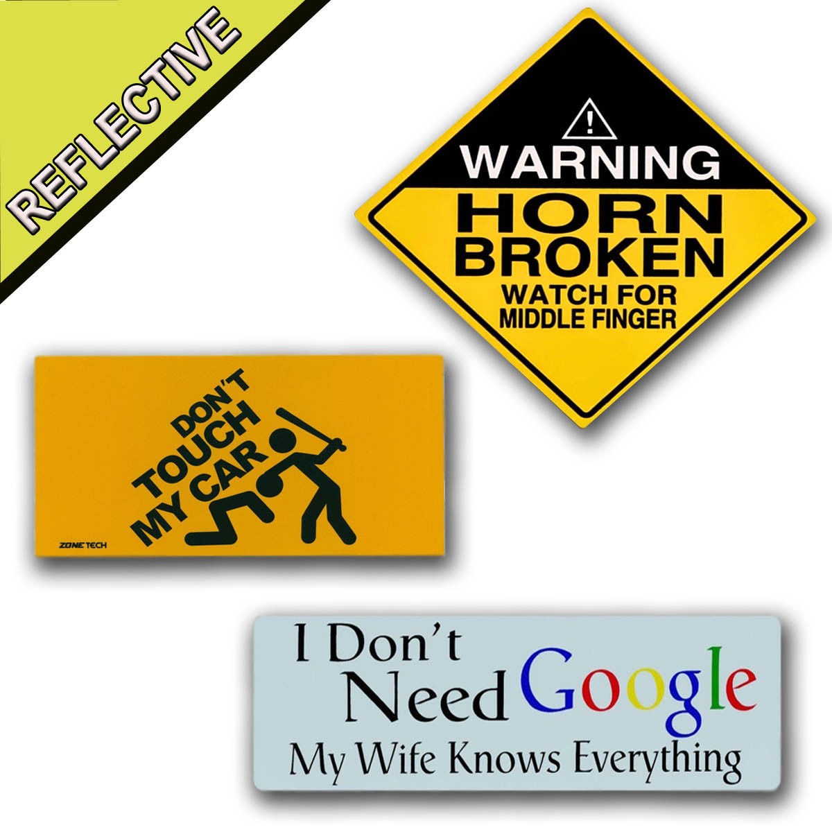 Zone Tech Reflective Magnets Don't Touch Horn Broken No Google Wife Everything