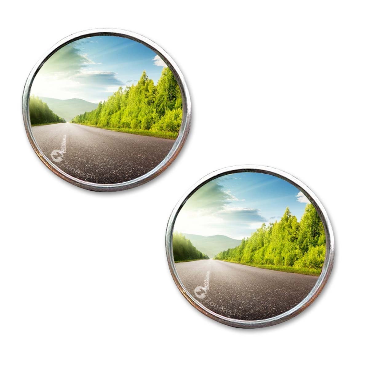 Car Round Blind Spot Mirror-Zone Tech Thin Universal Fit-2 inch Stick on SUV- Rearview Aluminum Border Vehicle Mirrors