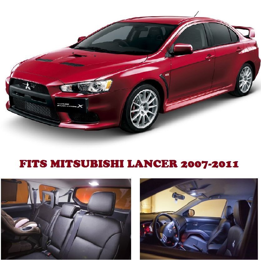 White LED Lights Interior Package Mitsubishi Lancer 2007-2011 (6 Pieces)