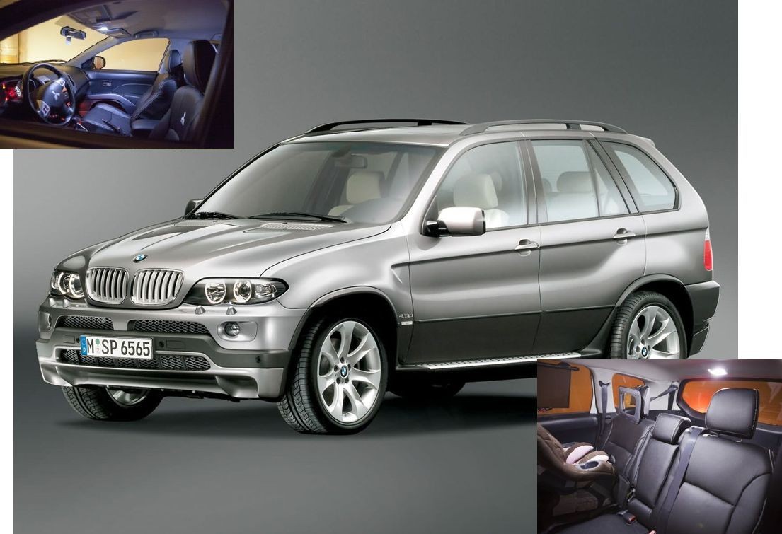 BMW X5 2007-2012 WHITE LED Lights Interior Package Kit M E70 (17 Pieces)