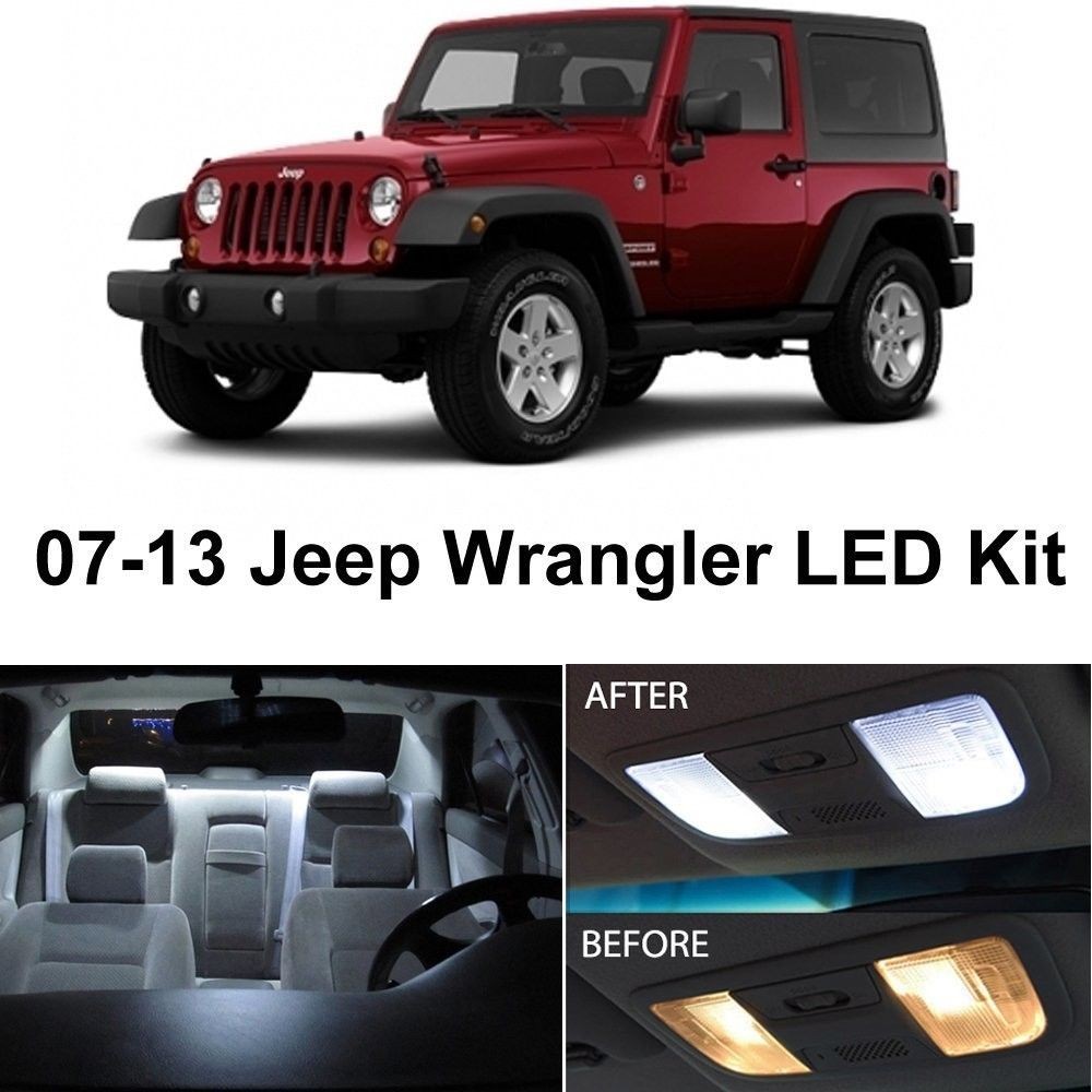 Jeep Wrangler 2007-2013 White Interior LED Package (5 pieces)