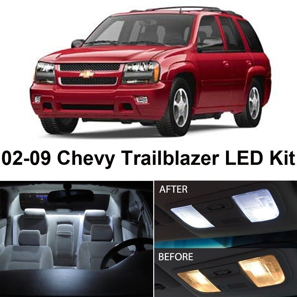 For 2000-2009 Chevy Trailblazer 17PCS White LED Lights Interior Package Kit