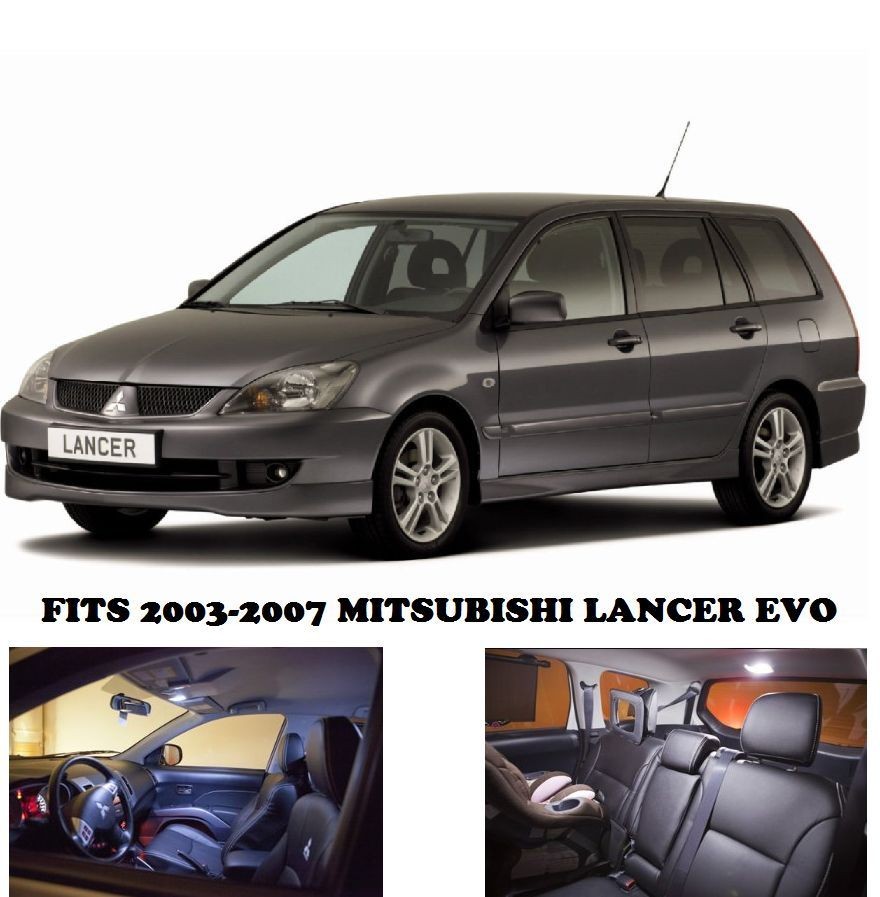 White LED Lights Interior Package for Lancer Evo 2003-2007 (7 Pieces)