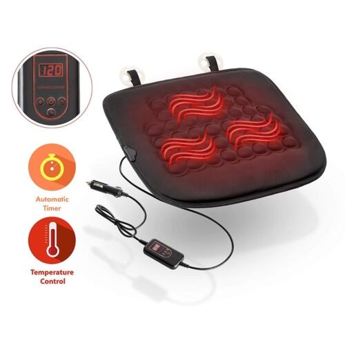 Zone Tech Car Heated Seat Cushion Hot Cover Auto 12v Heater Warmer Pad