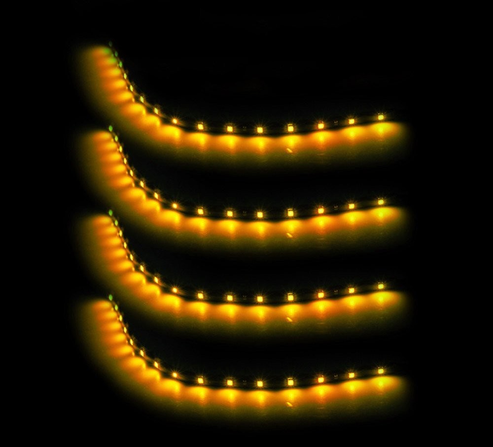 Yellow 30 CM Flexible LED Strips- Set of 4