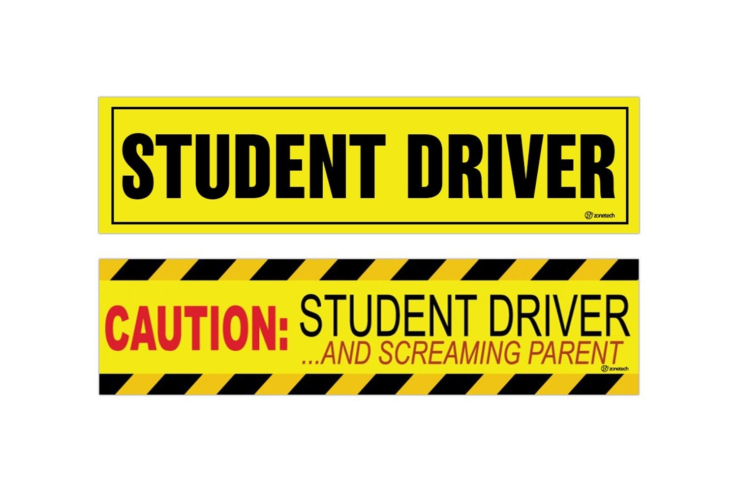 Zone Tech Student Driver And Student Driver Screaming Parent Car Bumper Magnets