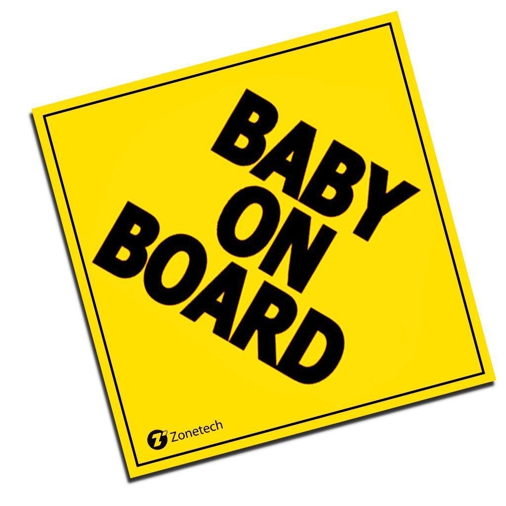 Zone Tech Baby on Board Safety Caution Bumper Car Reflective Vehicle Magnet 5x5"