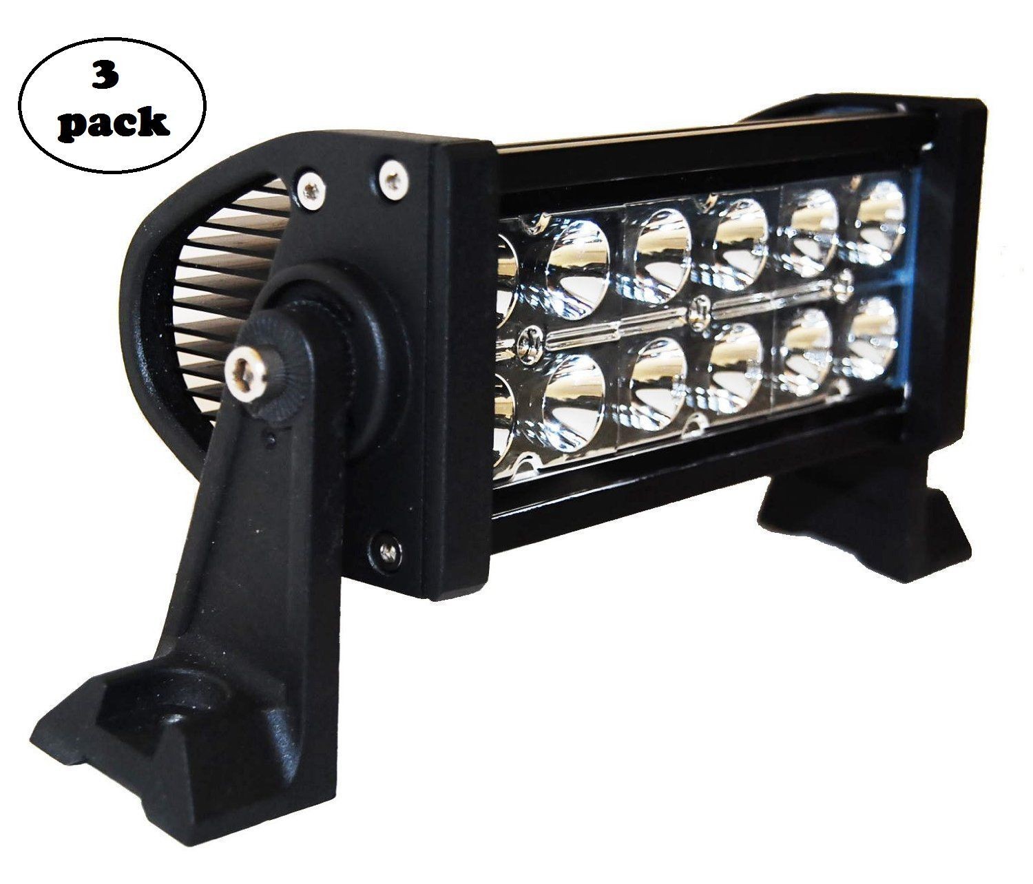 Zone Tech 3x 36W 7" LED Cree Work Light Bar Flood Beam Off-Road Jeep ATV Truck 
