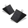 Zone Tech Wheel Chocks with Eyebolts - Classic Black Premium Quality Durable Car Garage Wheel Professional Grade Parking Wheel Chocks with Eyebolts