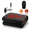 Zone Tech Car Heated Travel Blanket - Classic Black Premium Quality 12V Fireproof Automotive Comfortable Heating Car Seat Blanket Great for Long Trips and Camping