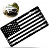 Zone Tech Tactical USA Flag License Plate - Black and White Grunge Premium Quality Thick Durable Novelty American Patriotic Pledge of Allegiance
