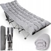 Zone Tech Folding Outdoor Camping Travel Cot and Cot Pad - Classic Grey Quality Lightweight Portable Heavy Duty Adult & Kids Travel Cot w/ Large Pocket and Cushion Perfect for Hiking, Camping