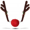 Zone Tech Christmas Car Reindeer Antlers and Nose Set - Premium Quality Window Roof-Top and Grille Rudolph Car Accessory Jingle Bell Antlers and Nose Car Costume Decoration Set for Holiday