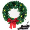 Zone Tech Christmas Car Wreath With Lights, Large Red Bow, It Includes: 4 Matching Color Tie Wrap, 2 Suction Cups, Cigarette Lighter With On/Off Switch 12 Volts Use For Car Parade Decoration, Home Front Door Décor Garden