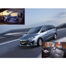  White LED Lights Interior Package Deal Mazda 5 2006-2010 (6 Pieces)