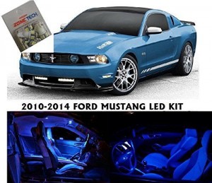 Zone Tech Ford Mustang 2010-2014 Blue LED Interior Lights Package Kit (5 Pieces)