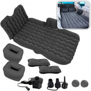 Zone Tech Car Inflatable Air Mattress Back Seat – Pump Kit Premium Quality- Vacation Camping-Sleep Blow Up Pad Car Bed Back Seat Inflatable Air Mattress with 2 Air Pillows Car SUV Universal Fit