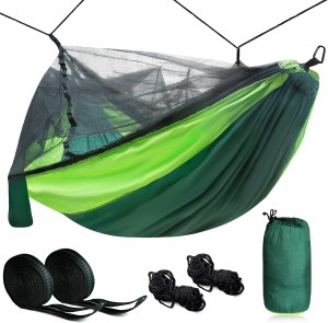 Zone Tech Camping Hammock w/ Mosquito Net - Premium Quality Large Portable Travel Camping Outdoor Indoor Hammock with Tree Straps, Insect Net- Single & Double Person Use- Backpacking, Hiking, Beach