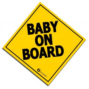 Zone Tech "Baby On Board" Vehicle Safety Sticker - 7" Premium Quality Convenient "Baby on Board" Vehicle Safety Sign Sticker