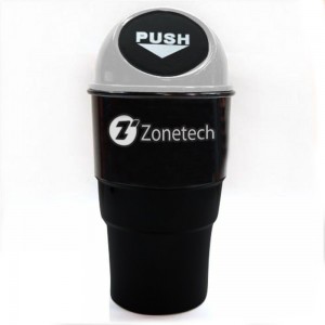 Zone Tech Portable Mini Car Garbage Can – Classic Black and Gray Premium Quality Black Universal Traveling Portable Car Trash Can► CONVENIENCE - The Zone Tech portable garbage holder is an ultra-convenient car accessory that will get rid of all your unwan
