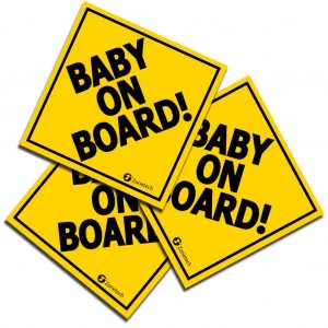 Zone Tech "Baby On Board" Vehicle Safety Sticker - 3-Pack 7" Premium Quality Convenient "Baby on Board" Vehicle Safety Sign Sticker"