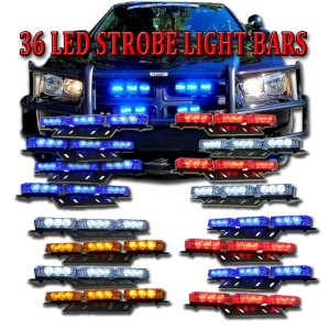 Zone Tech 36 LED Car Emergency Grille Strobe Lights Amber White Blue Red White