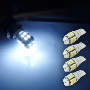   Zone Tech 4x T10 W5W 194 168 501 Car White 20 SMD LED Wedge Side Light Bulbs 12V