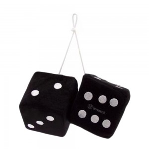 Black Hanging Fuzzy Dice- a Pair